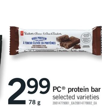 Fortinos Pc® protein bar, 78 g offer