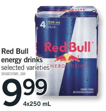 Fortinos Red bull energy drinks, 4 x 250 ml offer