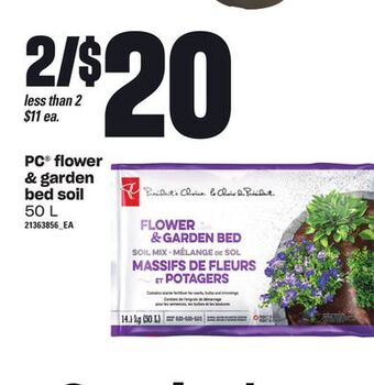 Loblaws Pc flower & garden bed soil 50 l offer