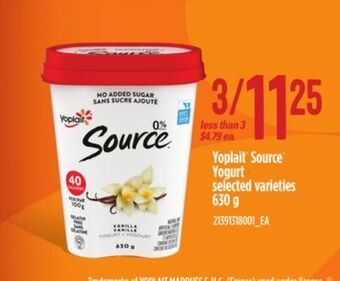 Loblaws Yoplait® source® yogurt, 630 g offer