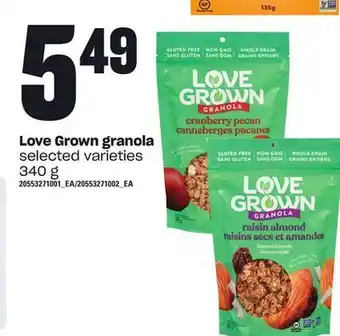 Loblaws Love grown granola 340 g offer