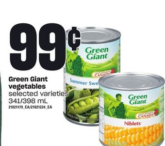 Loblaws Green giant vegetables, 341/398 ml offer