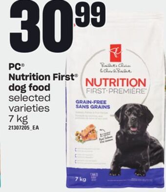Loblaws Pc nutrition first dog food, 7 kg offer
