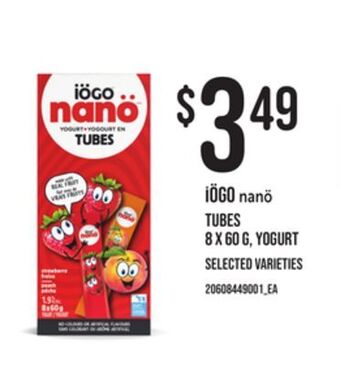 Loblaws Iögo nanö tubes 8 x 60 g, yogurt offer