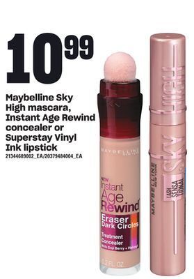 Loblaws Maybelline sky high mascara, instant age rewind concealer or superstay vinyl ink lipstick offer