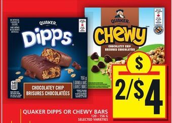 Food Basics Quaker dipps or chewy bars offer