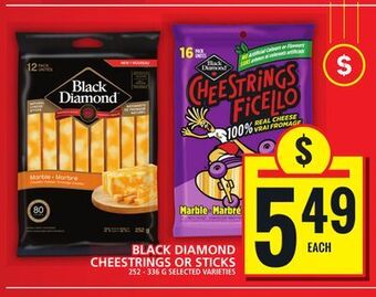 Food Basics Black diamond cheestrings or sticks offer