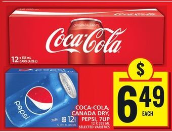 Food Basics Coca-cola, canada dry, pepsi, 7up offer
