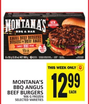 Food Basics Montana's bbq angus beef burgers offer