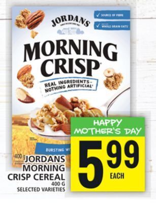 Food Basics Jordans morning crisp cereal offer
