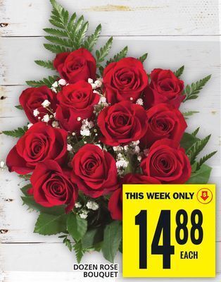 Food Basics Dozen rose bouquet offer