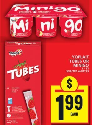Food Basics Yoplait tubes or minigo offer