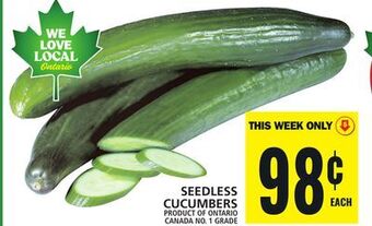 Food Basics Seedless cucumbers offer