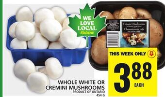 Food Basics Whole white or cremini mushrooms offer