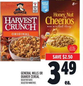 Metro General mills or quaker cereal offer