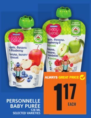 Food Basics Personnelle baby purée offer