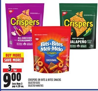 Metro Crispers or bits bites snacks offer
