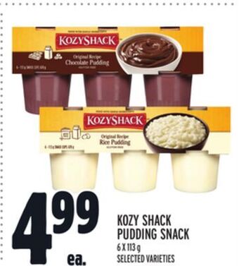 Metro Kozy shack pudding snack offer