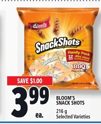 Metro Bloom's snack shots offer