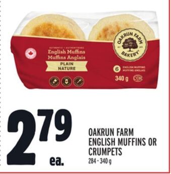 Metro Oakrun farm english muffins or crumpets offer