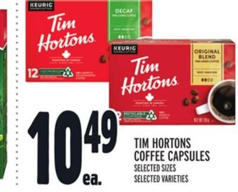 Metro Tim hortons coffee capsules offer