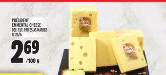 Metro Président emmental cheese offer