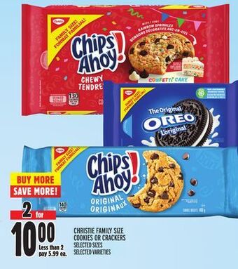 Metro Christie family size cookies or crackers offer