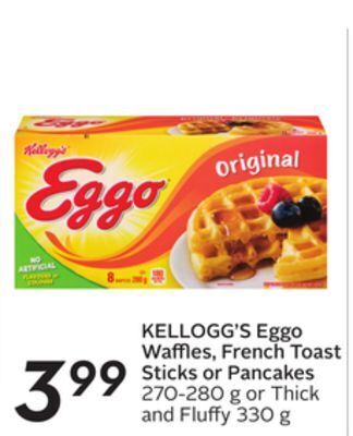 Sobeys Kellogg's eggo waffles, french toast sticks or pancakes offer