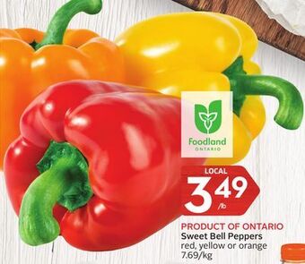 Foodland Sweet bell peppers red, yellow or orange offer