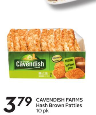 Sobeys Cavendish farms hash brown patties offer