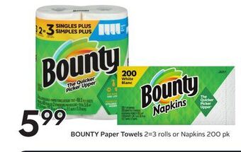 Sobeys Bounty paper towels offer