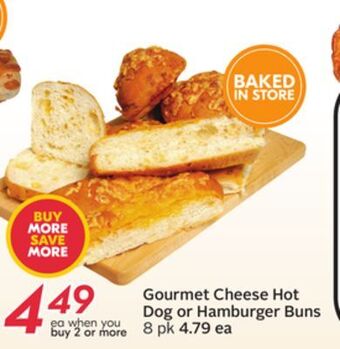 Sobeys Gourmet cheese hot dog or hamburger buns offer