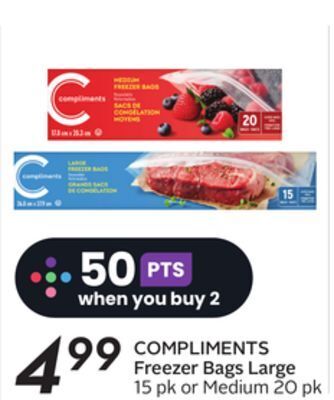 Sobeys Compliments freezer bags large offer