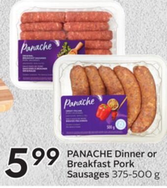 Sobeys Panache dinner or breakfast pork sausages offer