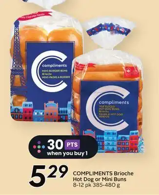 Sobeys Compliments brioche hot dog or mini buns offer