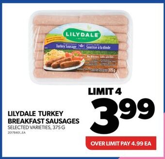 Real Canadian Superstore Lilydale turkey breakfast sausages, 375 g offer