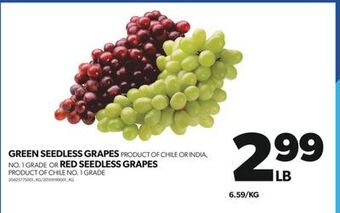 Real Canadian Superstore Green seedless grapes or red seedless grapes offer