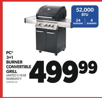 Real Canadian Superstore Pc® 3+1 burner convertible grill offer