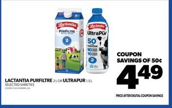 Real Canadian Superstore Lactantia purfiltre, 2 l or ultrapur, 1.5 l offer