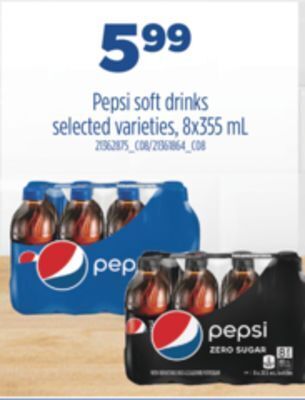 Real Canadian Superstore Pepsi soft drinks, 8x355 ml offer