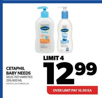 Real Canadian Superstore Cetaphil baby needs, 295/400 ml offer
