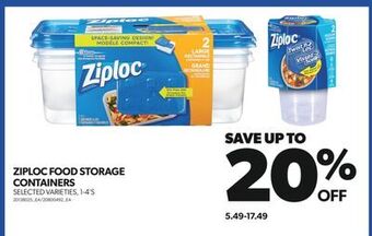 Real Canadian Superstore Ziploc food storage containers, 1-4's offer
