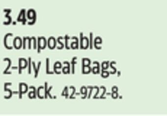 Canadian Tire Compostable 2-ply leaf bags, 5-pack offer
