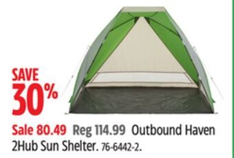 Canadian Tire Outbound haven 2hub sun shelter offer