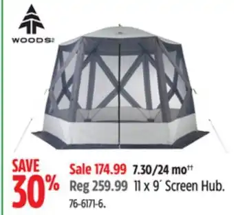 Canadian Tire Woods 11 x 9´ screen hub offer