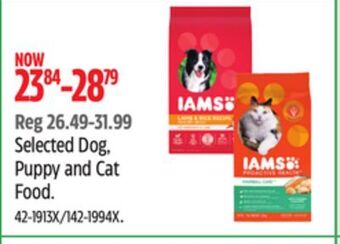 Canadian Tire Iams selected dog, puppy and cat food offer