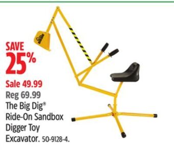 Canadian Tire The big dig® ride-on sandbox digger toy excavator offer