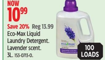 Canadian Tire Eco-max liquid laundry detergent offer