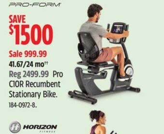 Canadian Tire Proform pro c10r recumbent stationary bike offer