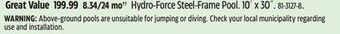 Canadian Tire Hydro-force steel-frame pool offer